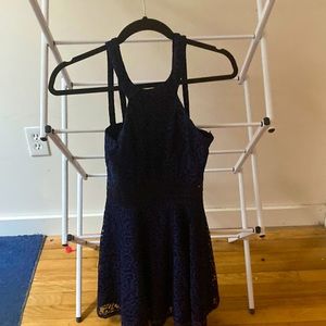 City Studio Navy Blue Dress Size 1 Halter Mini Dress
